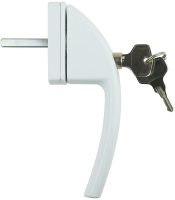 Ручка оконная DORF SWING (аналог ROTO SWING) алюминиевая с ключом, 8-ми позиционная, 37 штифт