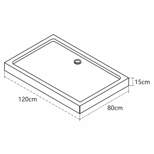 Душевой поддон прямоугольный, с сифоном, белый P-12815R-WH