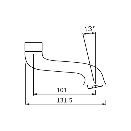 Излив смесителя для ванны короткий SHSPOUT