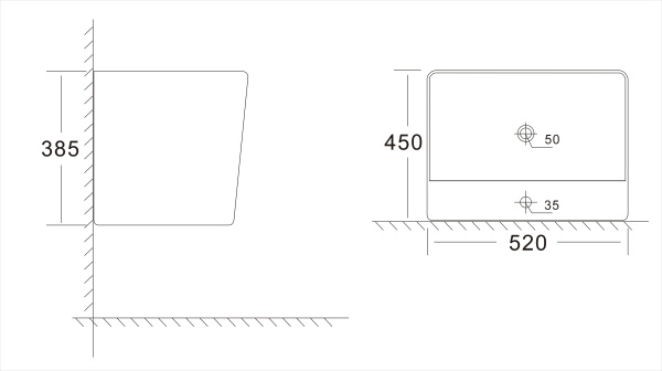 Раковина подвесная PORTO NEW PRN33146