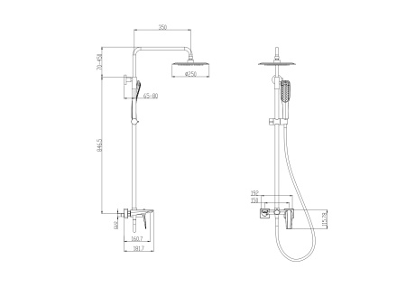 Душевая стойка со статичным изливом VIAR 28511VR
