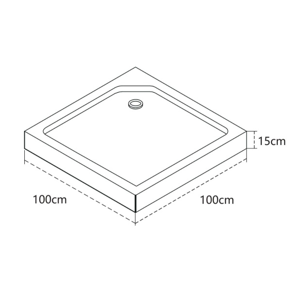 Душевой поддон квадратный, с сифоном, белый P-10015S-WH
